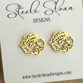 Rameses Gold Stud Earrings